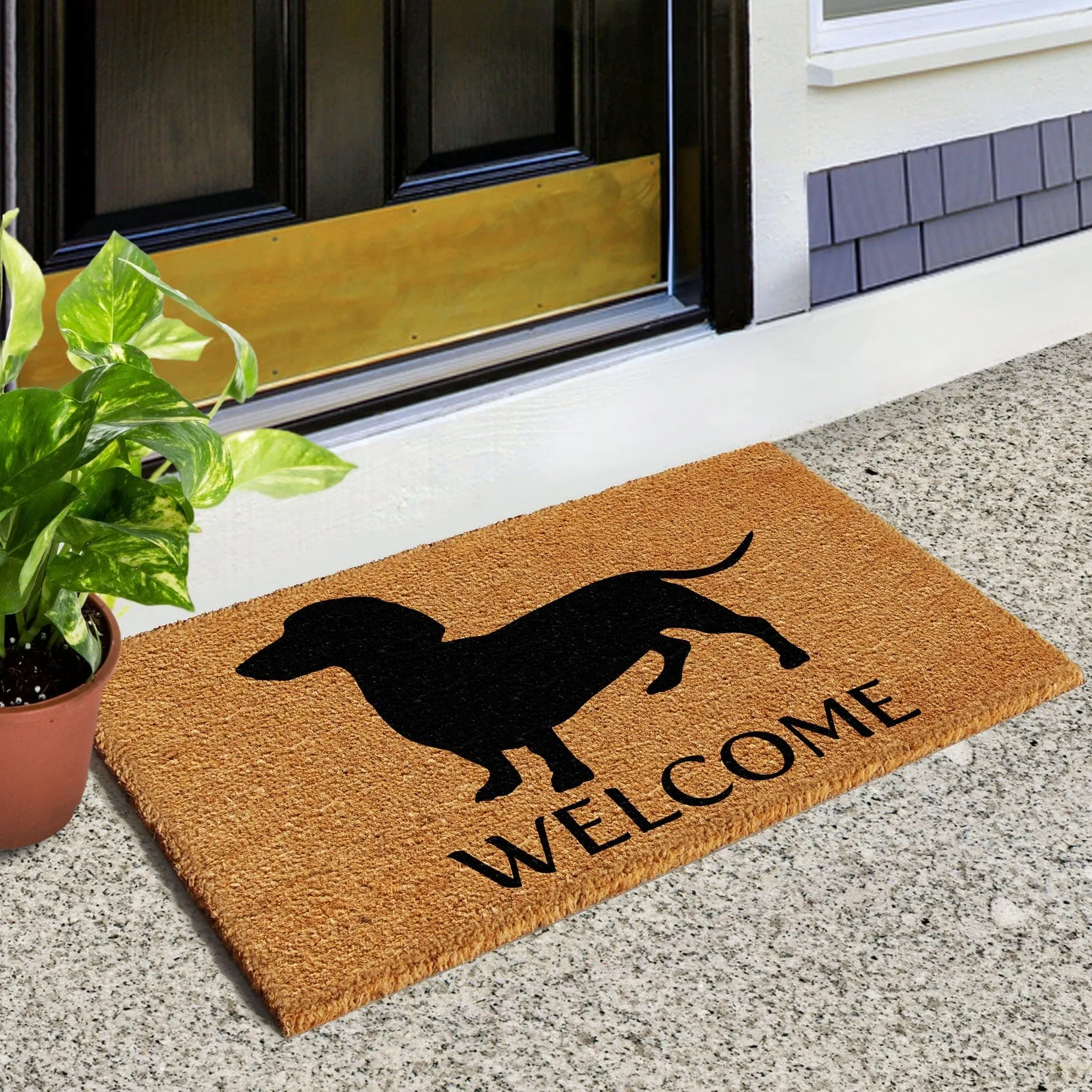 Dachshund Coir Welcome Mat Made in the USA