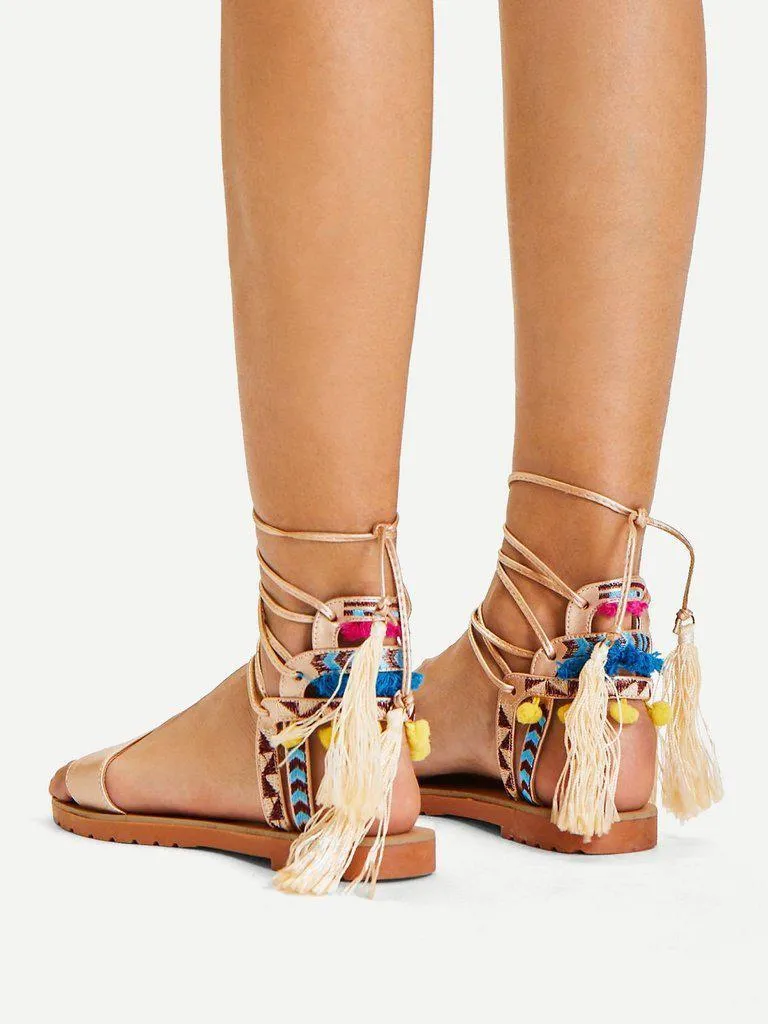 Lace Up Criss Cross Gladiator Sandals