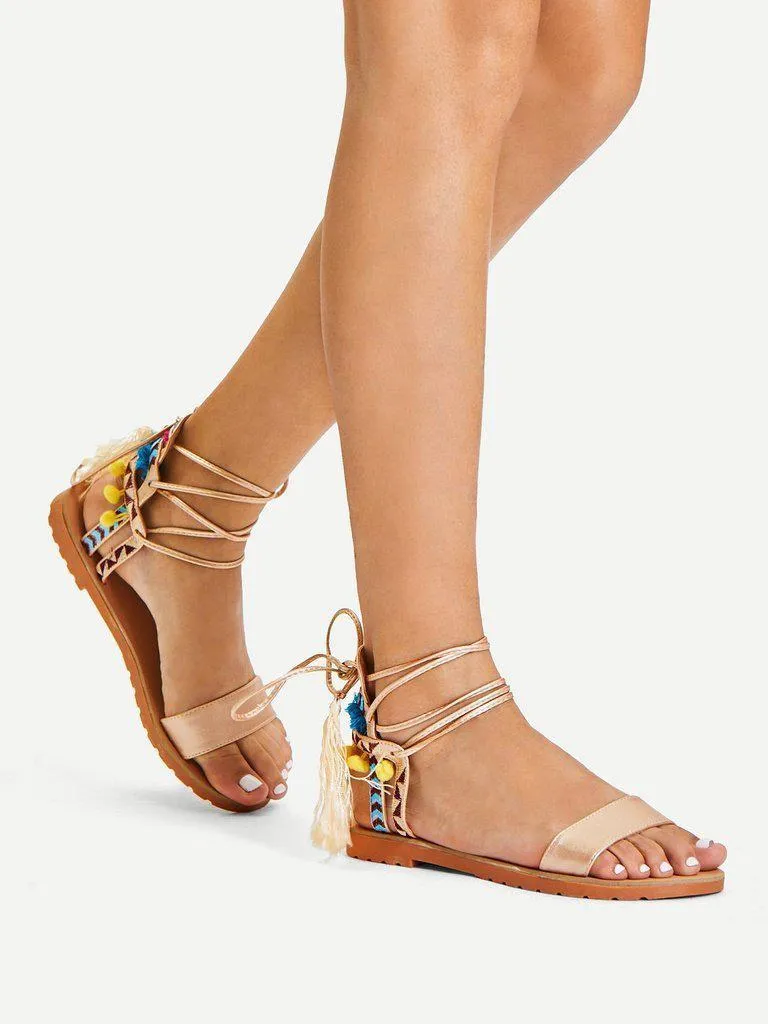 Lace Up Criss Cross Gladiator Sandals