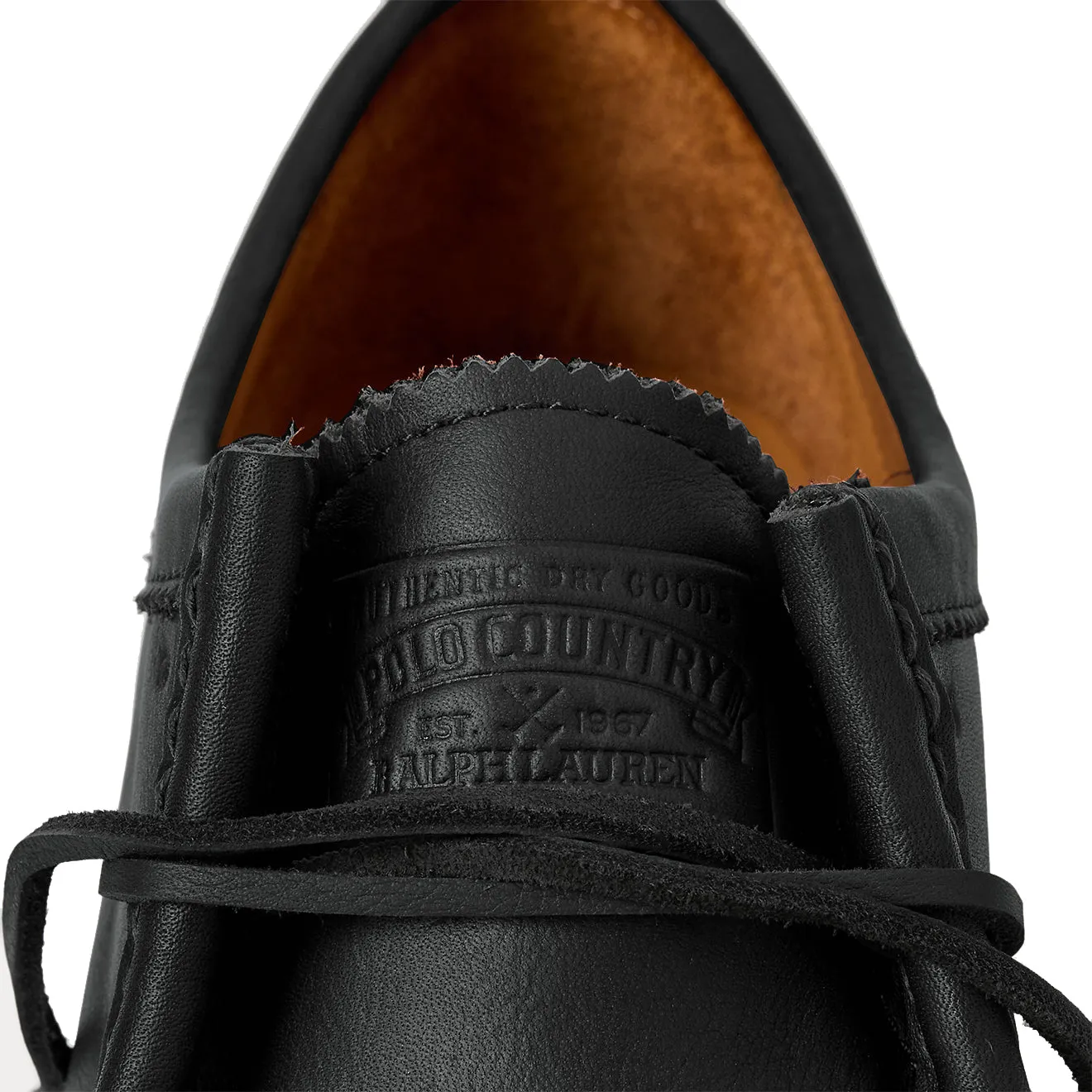 Polo Ralph Lauren Jett Lug-Sole Leather Moc-Toe Shoe Black
