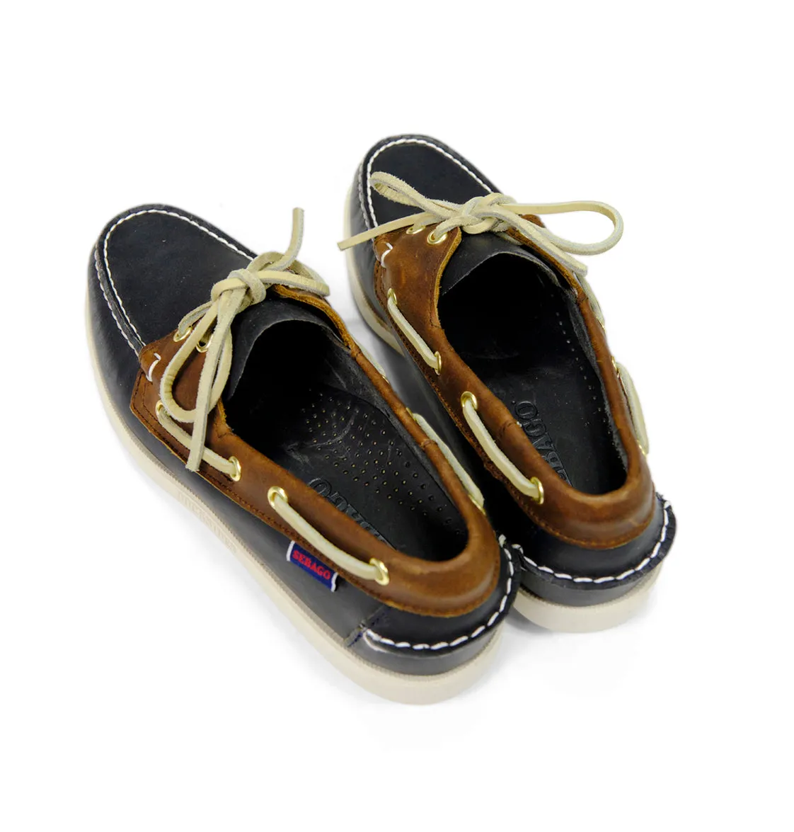 Sebago - Navy/Brown Docksides Leather Boat Shoe EU 40 / UK 6,5