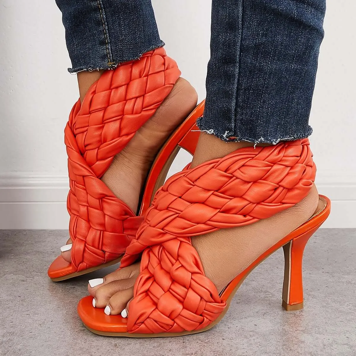 Sohiwoo  Women's Fashion High Heels Criss Cross Ankle Strap Sandals Imilybela
