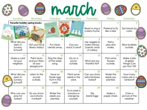 Toddler Learn   PLAY Calendar - March
